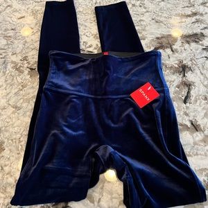 Blue velvet spanx leggings